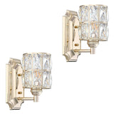 Doraimi Lighting 2 Pack 1 Light Crystal Wall Sconce Lighting with Champagne F...