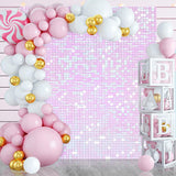 Shimmer Wall Backdrop Panels 24PCS Shimmer Backdrop Square Sequin Decor Rainb...