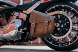 Dowco Warm Brown Synthetic Leather Motorcycle Swingarm Bag for Softail/Triang...