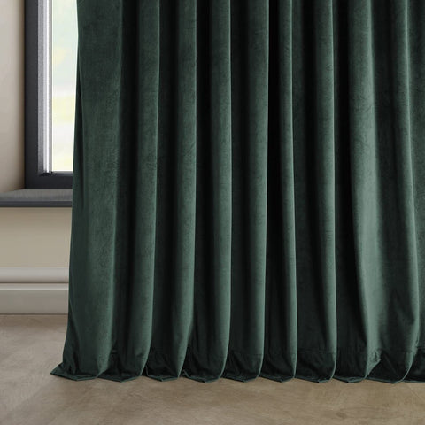 HPD Half Price Drapes Heritage Plush Velvet Curtains 108 Inches Long Room Dar...