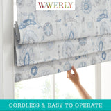 Waverly Annisa Jacobean Floral 100% Blackout Roman Shade, Cordless and Noise ...