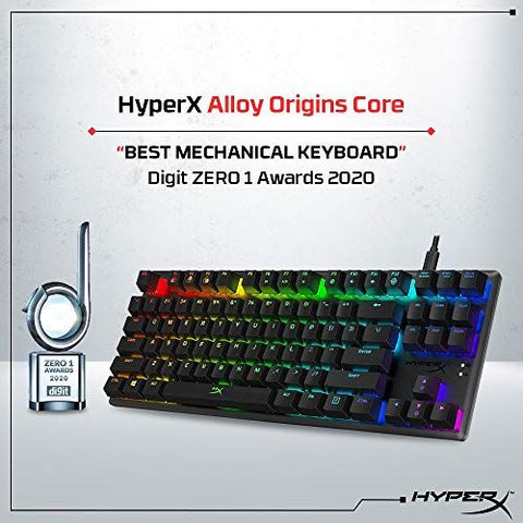 HyperX Alloy Origins Core - Tenkeyless Mechanical Gaming Keyboard, TKL, Black