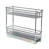 Household Essentials Narrow Sliding Cabinet Organizer, Two Tier 7", Chrome