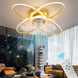 WWahuayuan Modern Ceiling Fan with Lights Remote Control, 23.6 inches, Gold