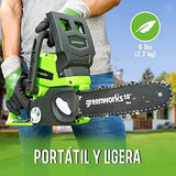 Greenworks 24V 10" Cordless Chainsaw, 2.0Ah Battery and (2.0Ah) Gen 1