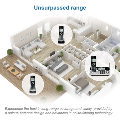 VTech VS113-5 Extended Range 5 Handset Cordless Phone for Home with Call Bloc...