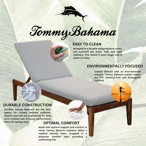 Tommy Bahama Chaise Cushion, 24" X 79" X 2.5", Bamboo Bay Sand 24" X 79" X 2.5"