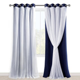 Hiasan Mix & Match Blackout Curtains with Sheer Overlay, Double Layer Extra L...