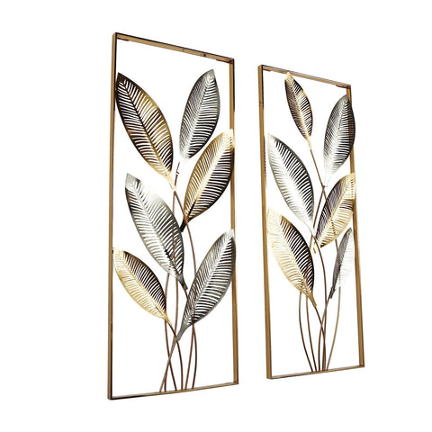 Deco 79 Metal Leaf Home Wall Decor Metallic Cutout Wall Sculpture with Silver...