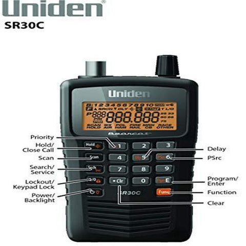 Uniden Bearcat SR30C, 500-Channel Compact Handheld Scanner, Close Call SR30C