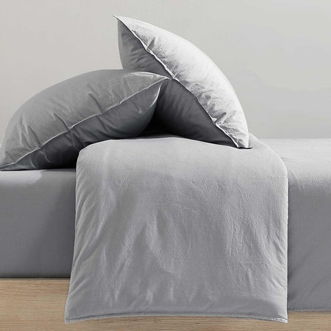 Calvin Klein - King Duvet Cover Set, Modern Cotton Washed Percale Bedding wit...
