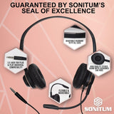 Sonitum Bulk Headsets With Microphone (10 Pack) - Noise 10 Pack, Black