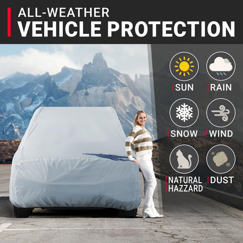 iCarCover 18-Layer SUV Car Cover Waterproof All Weather, UV Sun Protection Fu...