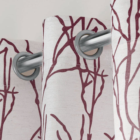 Exclusive Home Branches Linen Blend Grommet Top Curtain Panel Pair, 54"x84", ...