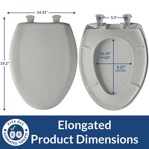 Bemis 1200SLOWT 373 Toilet Seat will Slow Close, Never Loosen and Easily Remo...