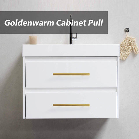 goldenwarm 45 Pack Brushed Brass Cabinet Cupboard Drawer Door Handle Pull Kno...