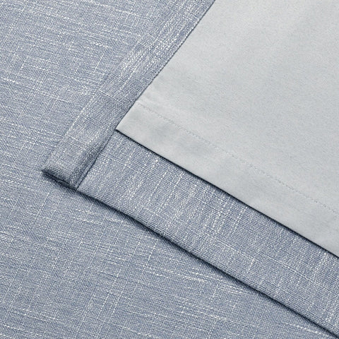 Vision Home Chambray Blue Full Blackout Curtains Pinch Pleated Room Darkening...