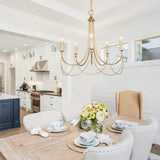 classy leaves Gold French Country Chandeliers for Dining Rooms, 5-Light Moder...