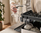 Joseph Dish Drying Rack with Wine Glass Holder 2-Tier, Stainless Steel