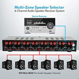 Pyle 6 Channel Speaker Selector Switch - Multi Zone A B Black