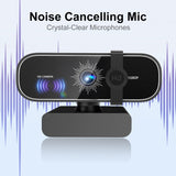 C28 1080P Webcam with Privacy Cover and Tripod Stand, PC Camera with Noise-Ca...