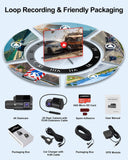 Dash Cam Camera For Cars Dashcam - Lehwey 3 Channel 4k 2160P+1440P+1080P Dash...