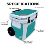 Skin Compatible with Yeti Roadie 32 Wheeled Cooler - Solid Teal - Premium 3M ...