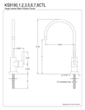 Kingston Brass KS8190CTL Continental Water Filtration Faucet, 5-7/8" in Spout...