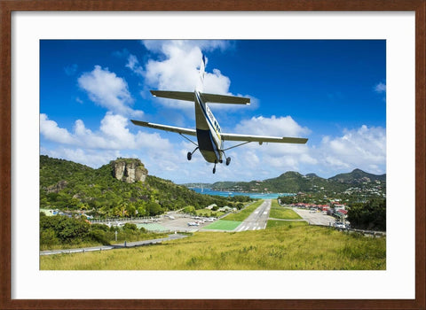 Art.com Framed Wall Art Prints Small airplane landing at the airport of St. B...