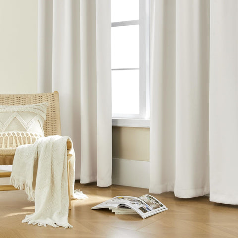 SHINELAND 132 Inch Curtains Blackout 2 Panels Set Extra Long Pleated 11 FT Le...