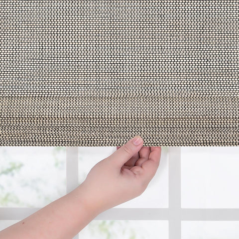 ECLIPSE Bamboo Roman Shades for Windows 27 in Wide x 72 in Long, Semi-Privacy...