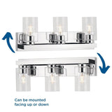 Goodwin Collection 21 in. 3-Light Polished Chrome Modern Vanity Light with Cl...