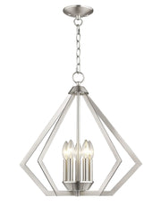 Livex Lighting 40925-91 Prism 5 Light Chandelier, 20" x 20" x 19.5", Brushed ...