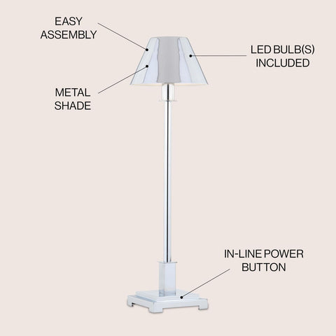 JONATHAN Y JYL6006A Roxy 26" Metal Shade LED Table Lamp Contemporary Modern B...