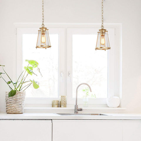 KSANA Gold Pendant Lighting for Kitchen Island, Hanging Brass Light Fixtures ...