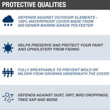Budge B-600-X3 600 Denier V-Hull Runabout/Bass Boat Cover Blue 16' - 18' Long...