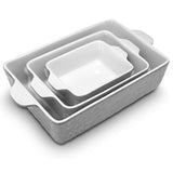 NutriChef 3-Piece Ceramic Casserole Dish for Oven - Durable Lasagna Baking Di...