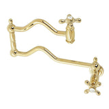 Kingston Brass KS2102AX Heritage Pot Filler, Polished Brass,24.13 x 2.19 x 11