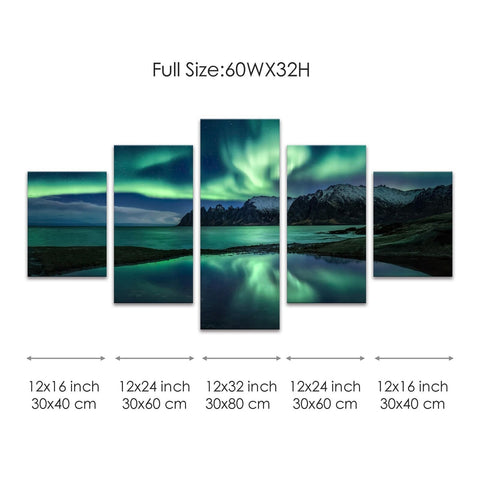 Aurora Borealis Wall Art Painting for Office Bedroom Scenery Landscape Canvas...
