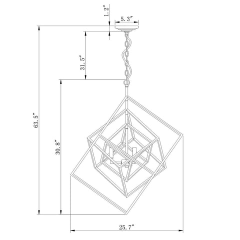 Warehouse of Tiffany HM092/3B Triplix 3-Light Geometric Gold and Black Chande...