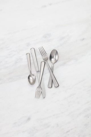 Fortessa Valen 18/10 Stainless Steel Flatware, Tumbled Stainless Steel, 20 Pi...