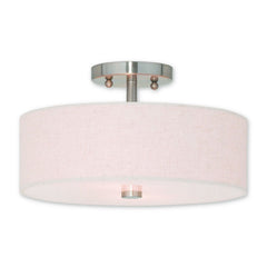 Livex Lighting 52134-91 Meridian 2 Light Brushed Nickel Ceiling Mount