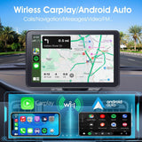 Portable Wireless CarPlay Screen for Car, 7 Inch Double Din Car Stereo for Ap...