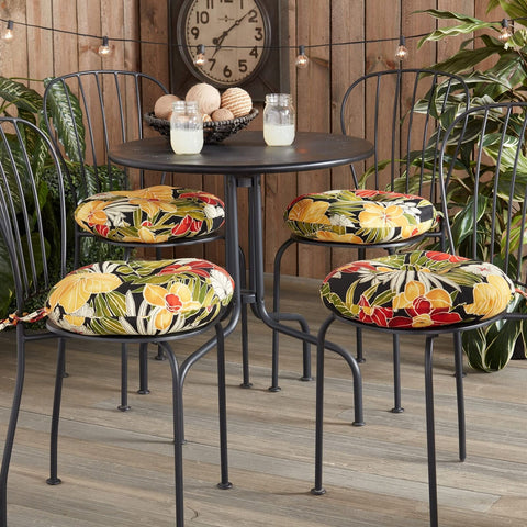 Greendale Home Fashions 15-inch Outdoor Round Bistro Seat Cushion, Set of 4, ...