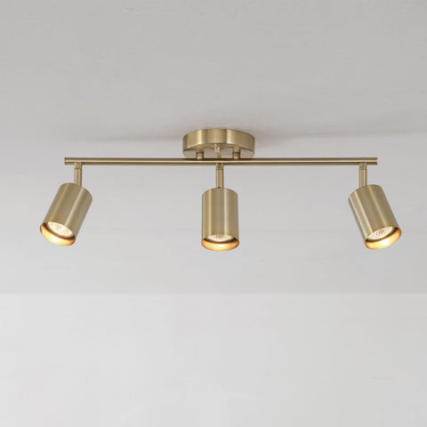 Globe Electric 64000093 21" 3-Light Track Lighting, Matte Brass, Pivoting Sha...