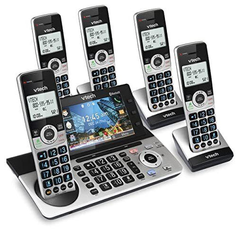 VTech IS8251-5 Business Grade 5-Handset Cordless 5 Handset, Silver/Black