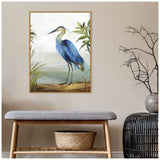 Amanti Art Framed Canvas Wall Art 30x23 Blue Heron by Aimee Wilson, Framed Wa...