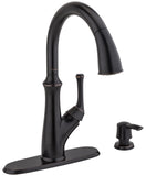 Pfister Tamera Kitchen Faucet with Pull Down Sprayer and Soap Dispenser, Sing...