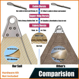 Amgo 12' x 12' Beige Rectangle Super Ring Sun Shade Sail UPF50+ AGSRR Canopy ...