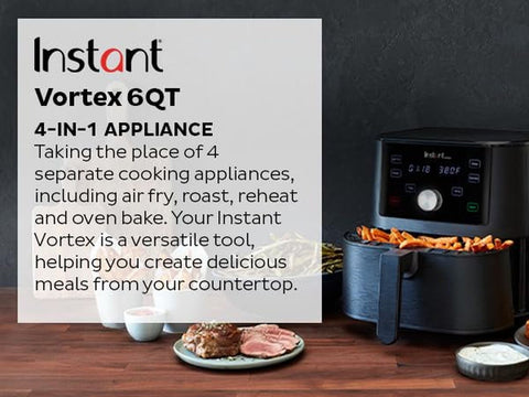 Instant Vortex 6QT XL Air Fryer, 4-in-1 Functions that Crisps, Roasts, Reheat...